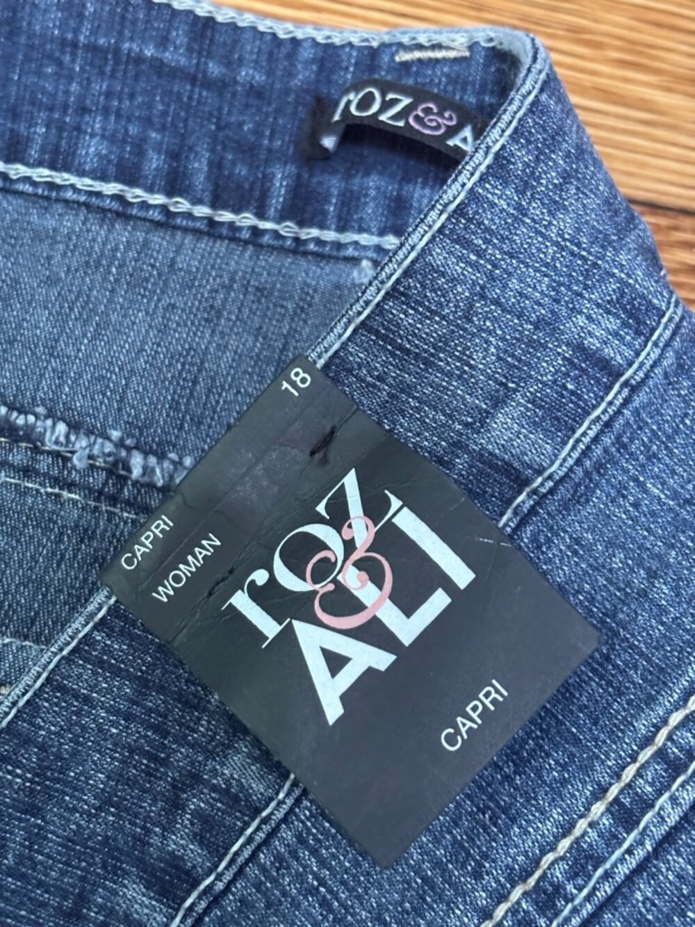 Roz & Ali Dressbarn Womens Capri Jeans Plus Sz 18W Blue Stretch Denim Pants NWT - Picture 7 of 9